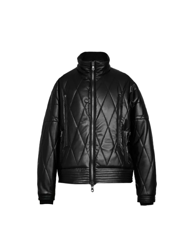 1PIU1UGUALE3 ハイブリッドレザーブルゾン