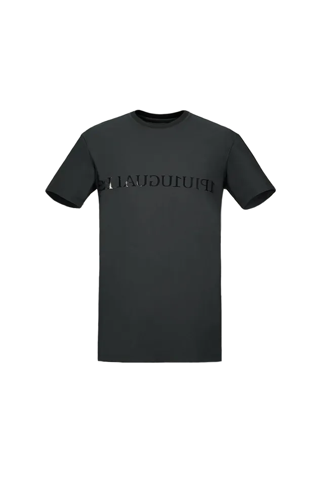 1PIU1UGUALE3スポーツ ブラッククルースペシャル半袖Tシャツ ブラック
