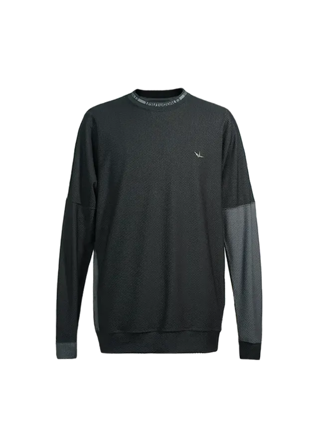113 SPORT TECHNICAL MESH CRAZY LOOSE FIT CREW［BLACK/CHARCOAL