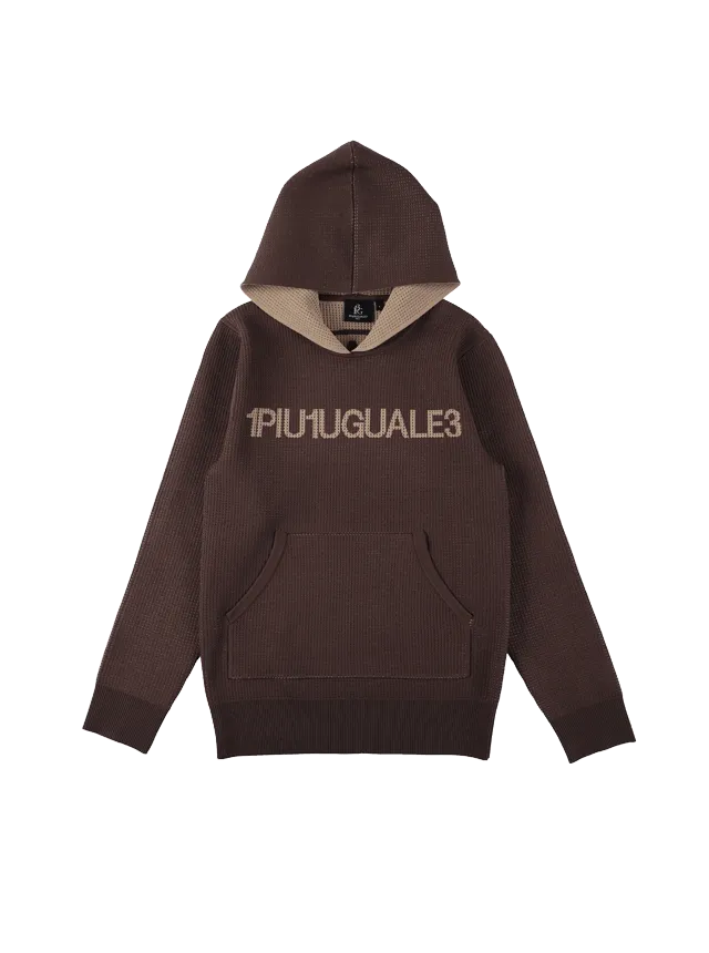 1piu1uguale3 レディースワッフルパーカー ブラウン