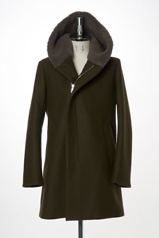 1piu1uguale3 コート |MRC079-WNY026-67 WRAP HOOD (COMBI) ［KHAKI］