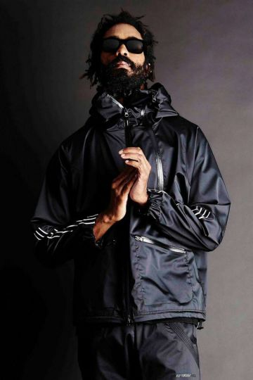 1piu1uguale3 ジャケット |ZX003-PE01-99-10 ZIP UP PARKA BLACK LINE