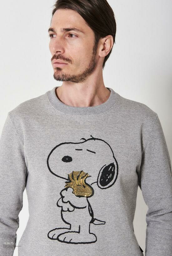 1piu1uguale3 スウェット |MRB485-COT315-95 1PIU1UGUALE3 x PEANUTS 