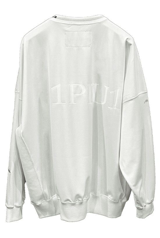 1PIU1UGUALE3 SPORT MIKURU ASAKURA DROP SHOULDER BIG CREW [WHITE]