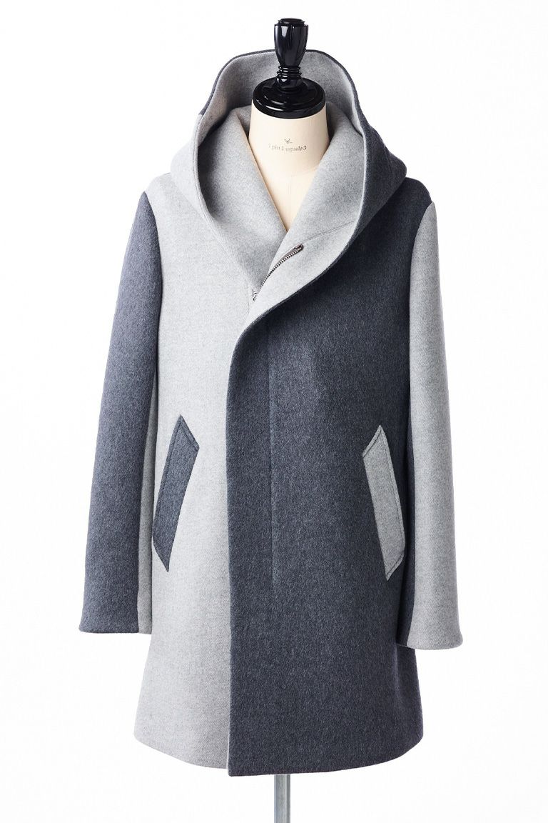 1piu1uguale3 コート |MRC126-WNY030-95-95 CRAZY WRAP COAT［GRAY/GRAY］