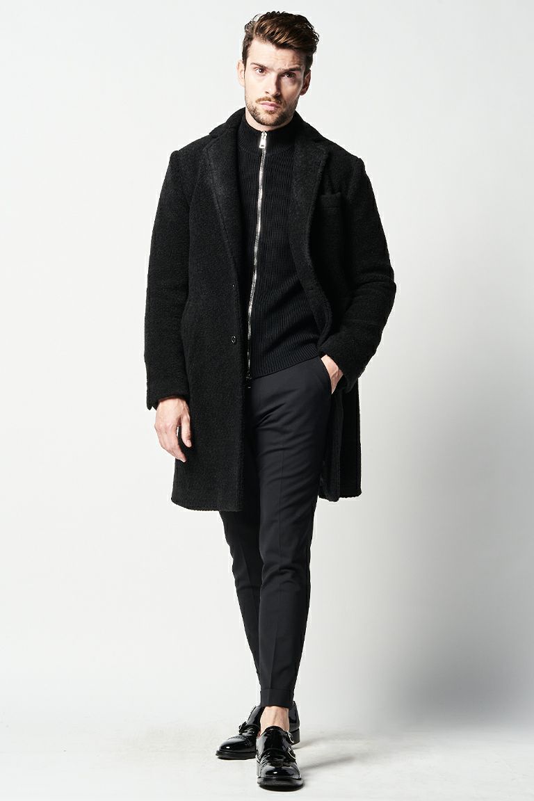 1piu1uguale3 コート |MRC132-WSL005-99 CHESTER COAT［BLACK］