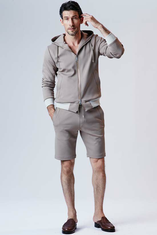 ZIP PARKA (40G FULLY DULL JERSEY) ［GRAY BEIGE］ | 1PIU1UGUALE3