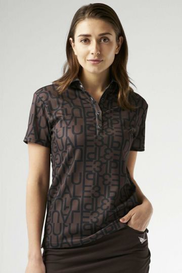 LADIES' BIG LOGO S/S MOCK［BROWN/BLACK］ | 1PIU1UGUALE3｜ウノ ピゥ