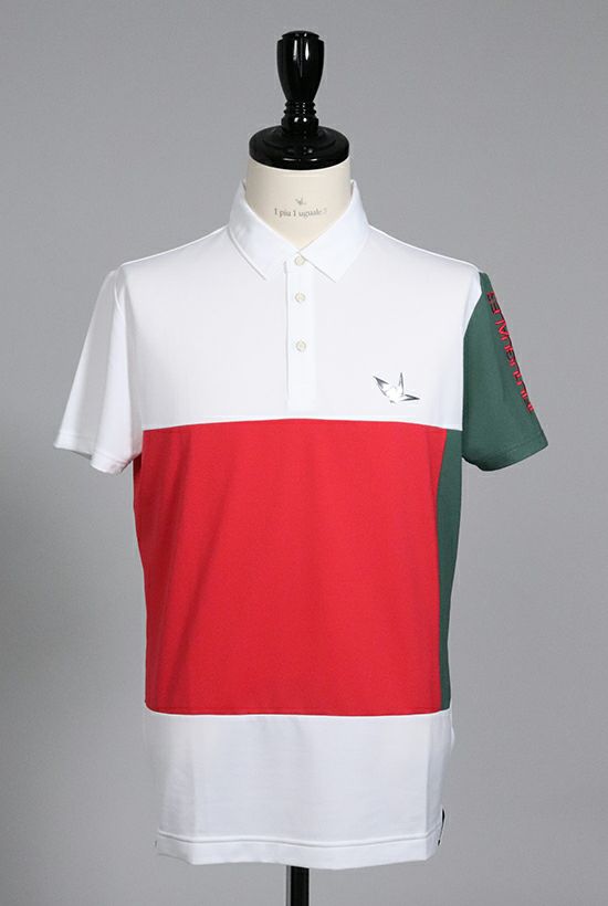 ADP S/S POLO CRAZY BACK LOGO ［WHITE / RED / GREEN