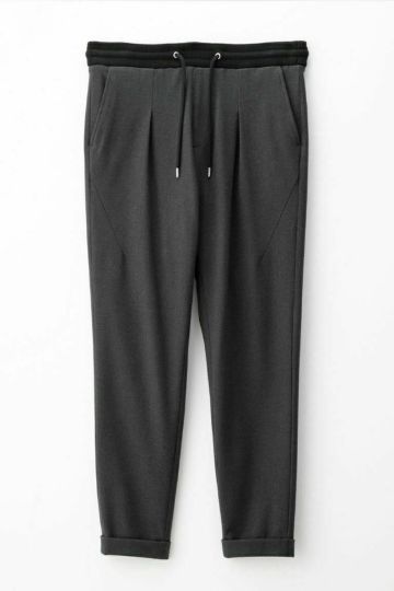 RIB TAPERED SLACKS［D.GRAY］ | 1PIU1UGUALE3｜ウノ ピゥ ウノ