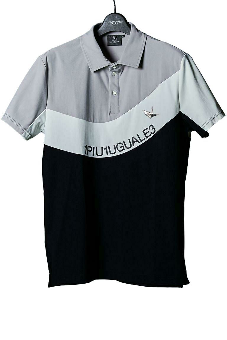 1PIU1UGUALE3 Big Print Poloshirt Black 1PIU1UGUALE3 GOLF