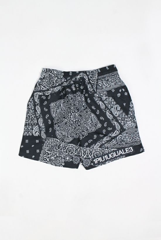 BANDANA PATCH SWIM WEAR SHORTS［BLACK］