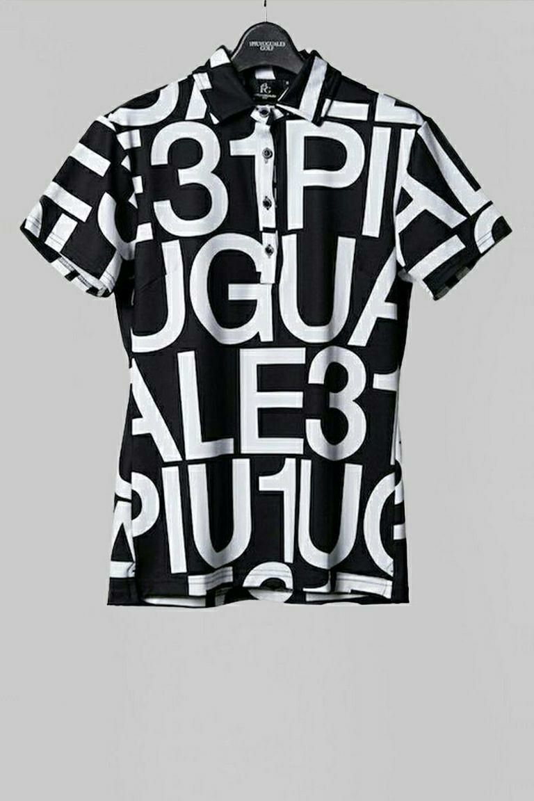 LADIES' S/S POLO 1PIU1UGUALE3 GIANT LOGO［BLACK］ | 1PIU1UGUALE3｜ウノ ピゥ ウノ  ウグァーレ トレ オンラインストア 大阪