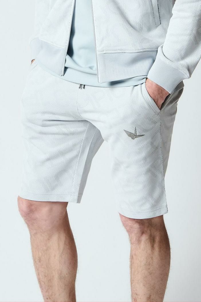 JERSEY SHORTS DIAGONAL LOGO［WHITE/GRAY］ | VATOMCE | 1PIU1UGUALE3  