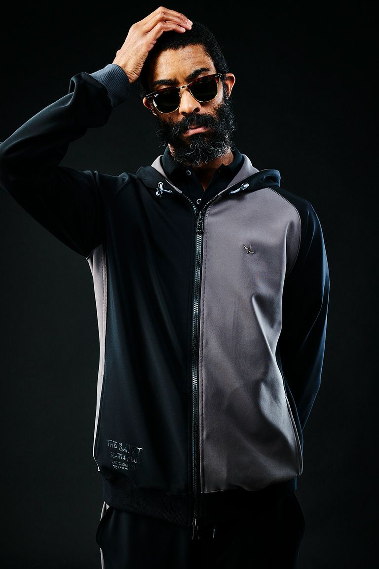 113 SPORT × THESAINT MAFIA CRAZY ZIP UP PARKA［BLACK/GRAY