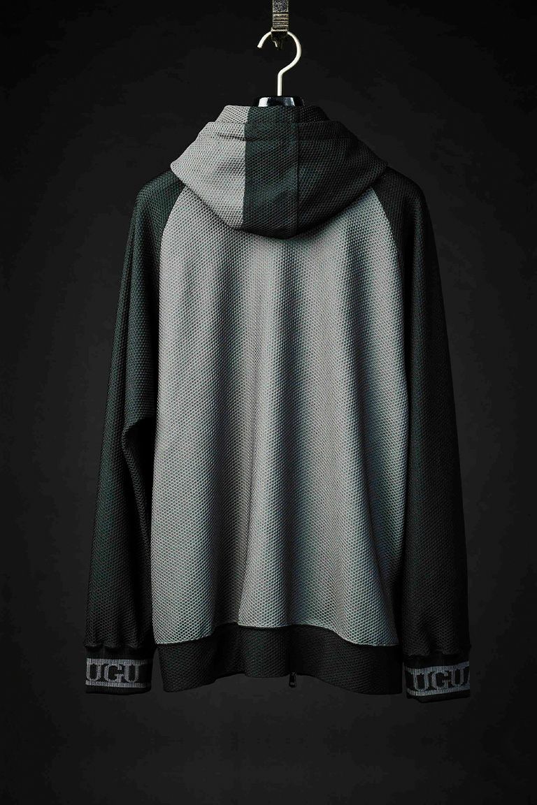 113 SPORT TECHNICAL MESH CRAZY ZIP UP PARKA［BLACK/CHARCOAL