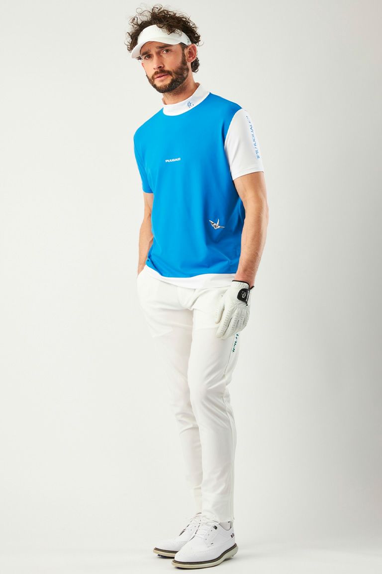メンズウェア 1PIU1UGUALE3 GOLF ADP GOLF S/S MOCK NECK ADP GOLF S/S MOCK NECK［TURQOISE/WHITE］ | VATOMCE