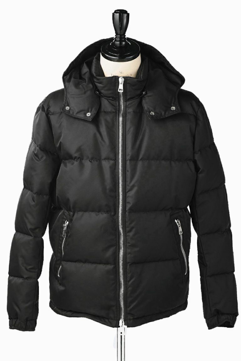 1PIU1UGUALE3 ベルベットダウンブルゾンブラック M HOODED SKI DOWN  