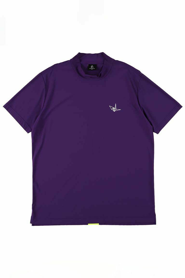 S/S MOCK NECK NEON BACK TAPE［PURPLE 