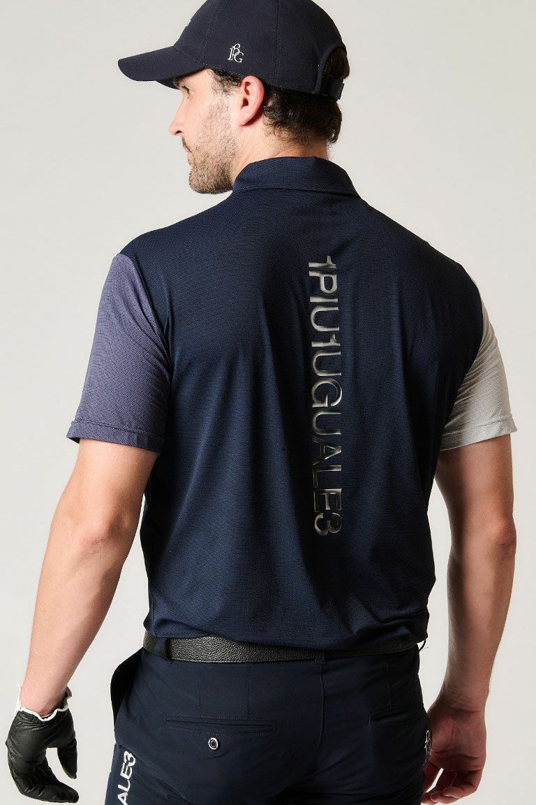 S/S POLO CRAZY BACK LOGO［NAVY］