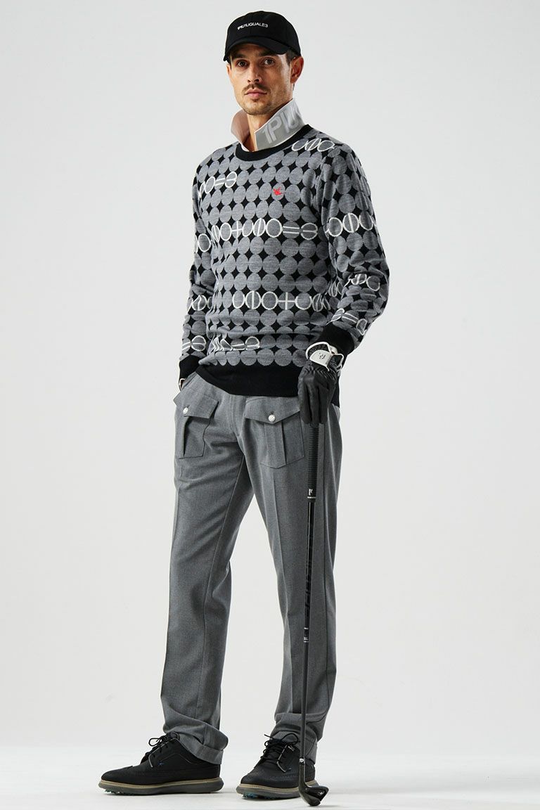 美品 1PIU1UGUALE3 ウノピュウノウグァーレトレ GRP134-PRY113 G.LONG PANTS BUSH ジローラモコラボ ブッシュ ゴルフパンツ V(L) ポリエステル他 ロング スラックス スポーツウェア メンズ HU1329A83 美品 1PIU1UGUALE3 ウノピュウノウグァーレトレ GRP134-PRY113 G