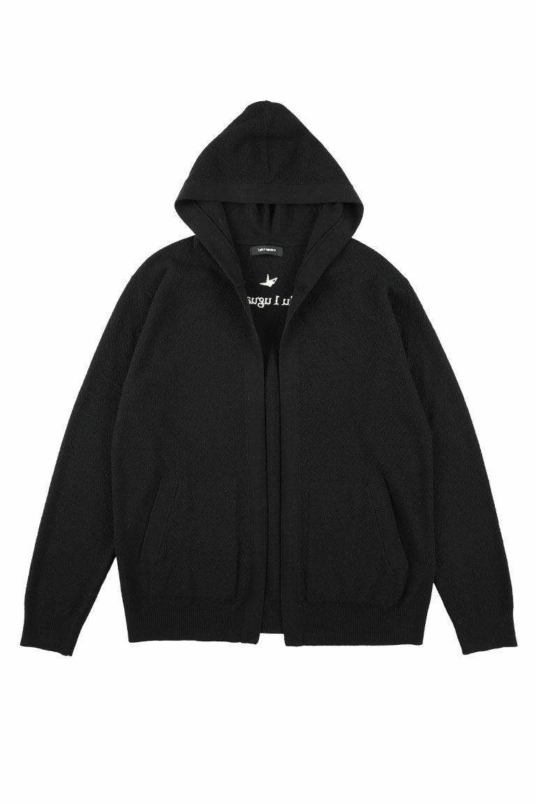 YURUFUWA HOODED CARDIGAN［BLACK］ | 1PIU1UGUALE3｜ウノ ピゥ ウノ