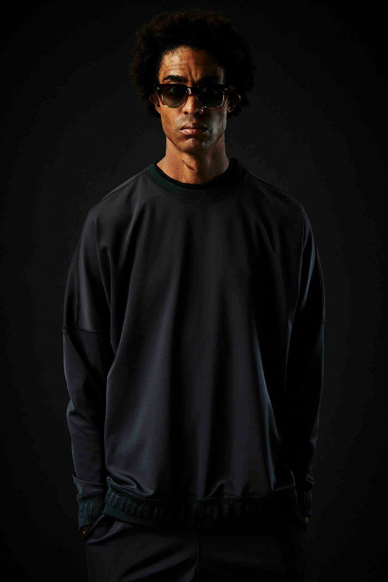 BOOST JERSEY LOOSE FIT CREW BLACK［BLACK］