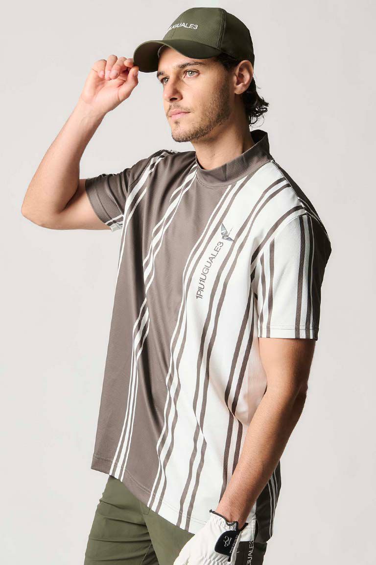 S/S MOCK NECK STRIPE［KHAKI］ | VATOMCE | 1PIU1UGUALE3正規店