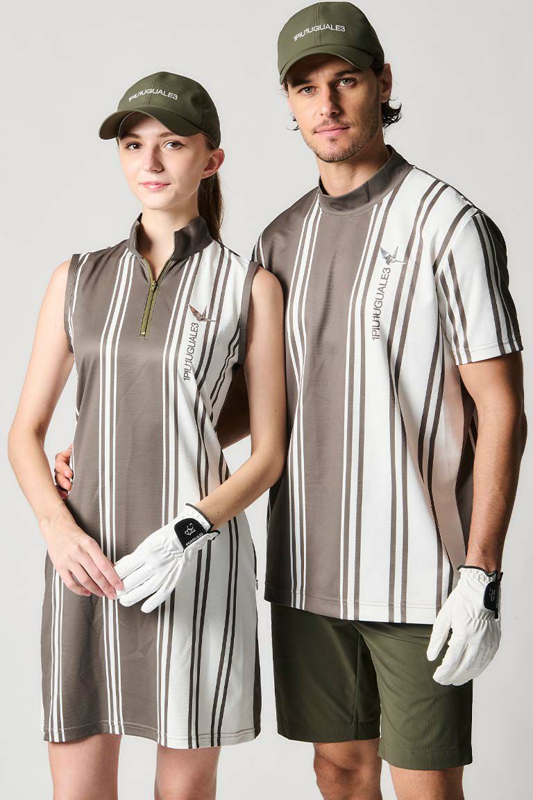 S/S MOCK NECK STRIPE［KHAKI］ | VATOMCE | 1PIU1UGUALE3正規店
